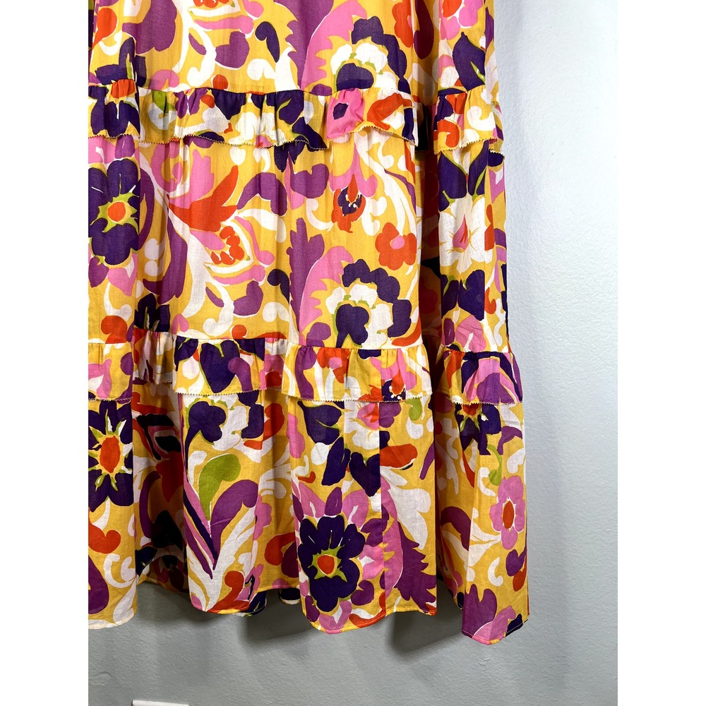 J. Crew Ruffle-Sleeve Dress Ratti Cotton Spring Floral Size XXL NEW Resort Beach - Picture 7 of 16
